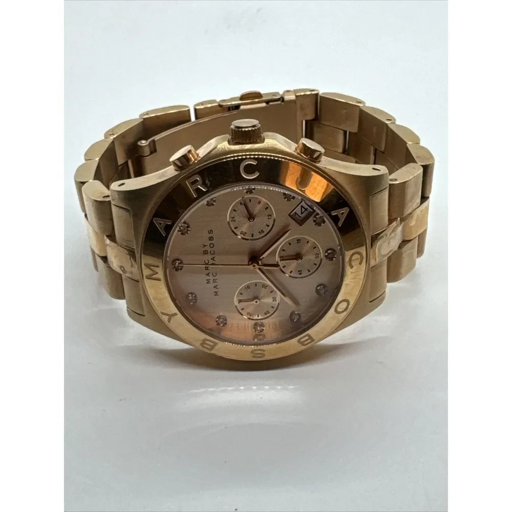 Marc Jacobs Blade MBM3102 Women's Stainless Steel Analog Gold Dial Watch JNA738